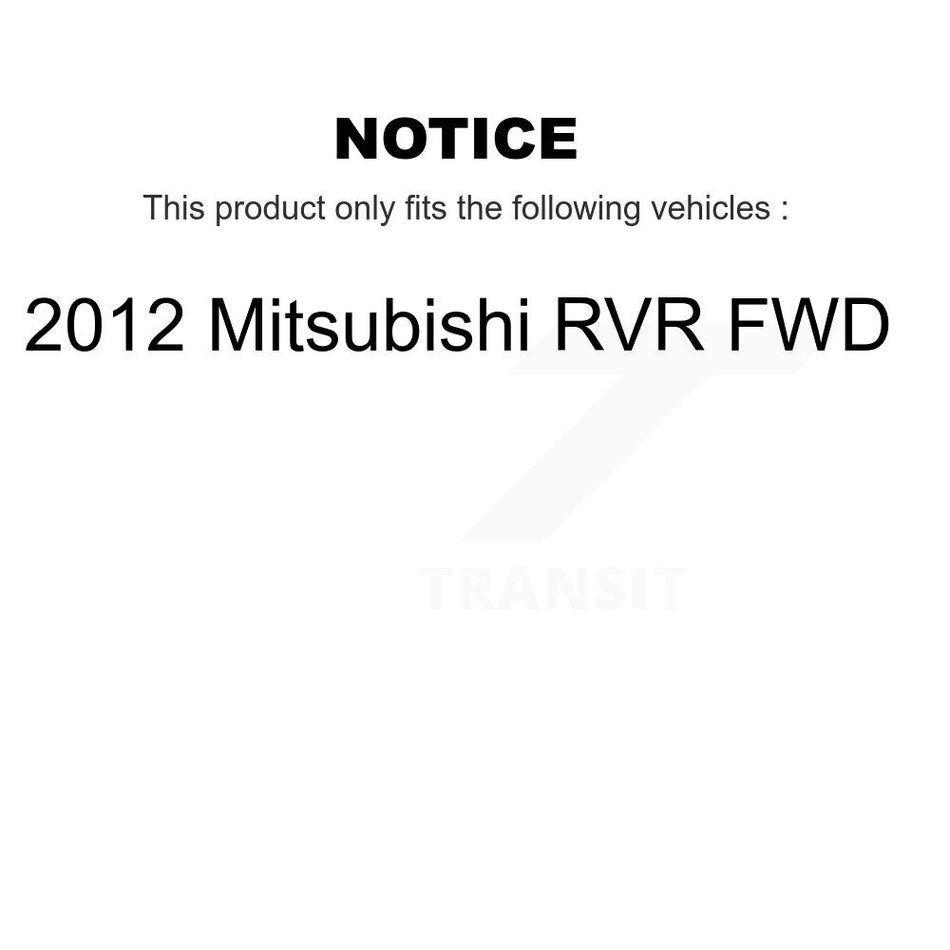 Front Rear Wheel Hub Bearings Assembly Coated Disc Brake Rotors And Ceramic Pads Kit (10Pc) For Mitsubishi Outlander RVR KBB-117882