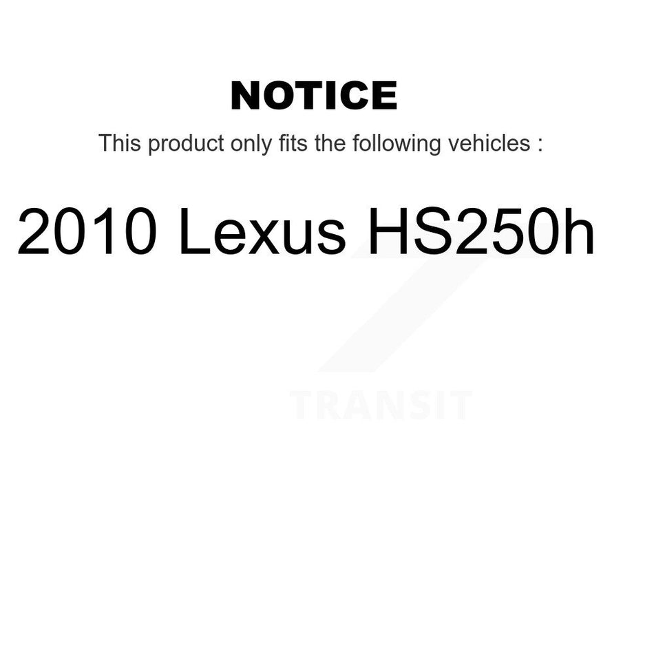 Front Rear Wheel Hub Bearings Assembly Coated Disc Brake Rotors And Ceramic Pads Kit (10Pc) For 2010 Lexus HS250h KBB-118094