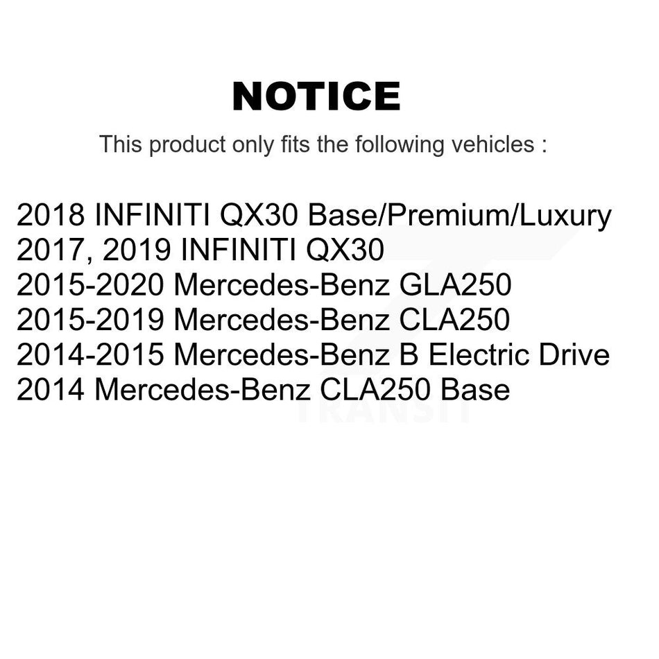 Front Wheel Bearing With Coated Disc Brake Rotors And Ceramic Pads Kit For Mercedes-Benz CLA250 GLA250 INFINITI QX30 KBB-118198