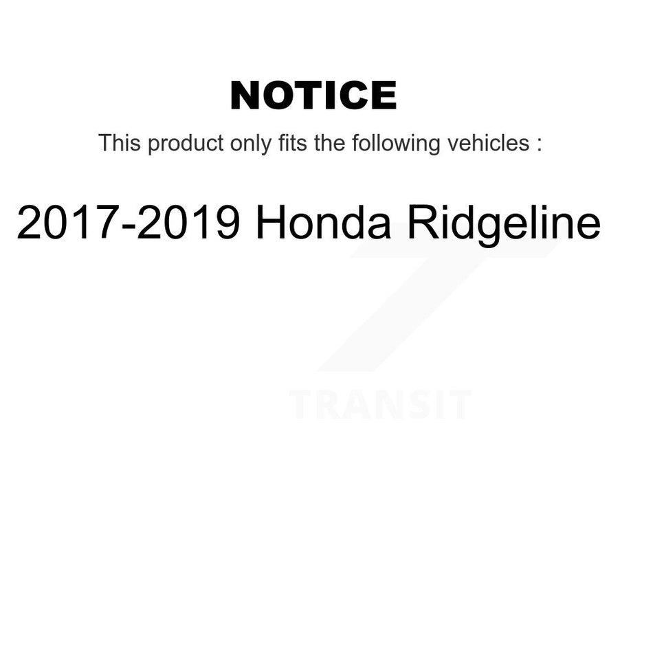 Front Wheel Bearing With Coated Disc Brake Rotors And Ceramic Pads Kit For 2017-2019 Honda Ridgeline KBB-118249