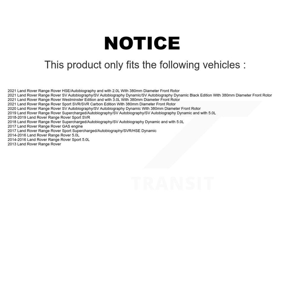 Front Wheel Bearing With Coated Disc Brake Rotors And Ceramic Pads Kit For Land Rover Range Sport KBB-118269