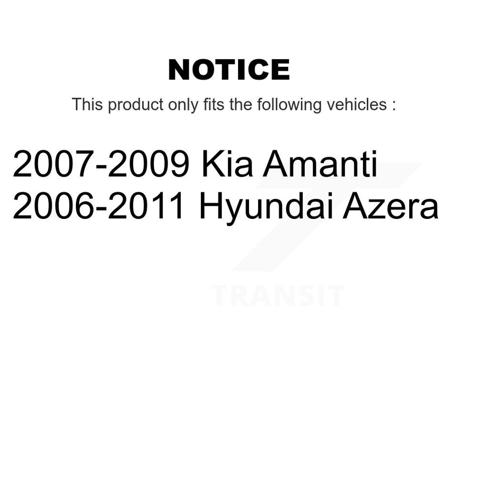 Front Wheel Bearing With Coated Disc Brake Rotors And Ceramic Pads Kit For Hyundai Azera Kia Amanti KBB-118304