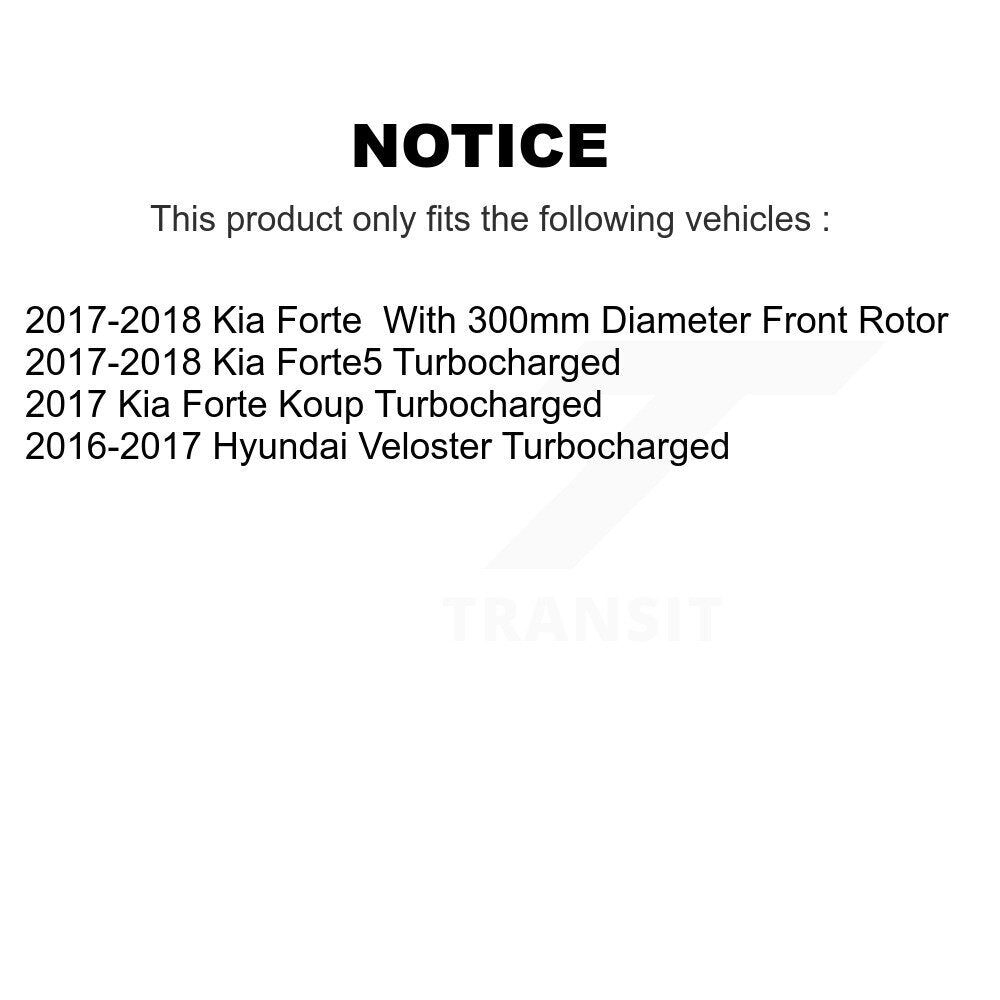 Front Wheel Bearing Coated Brake Rotor Pad Kit For Kia Forte Forte5 Hyundai Veloster Koup KBB-118347