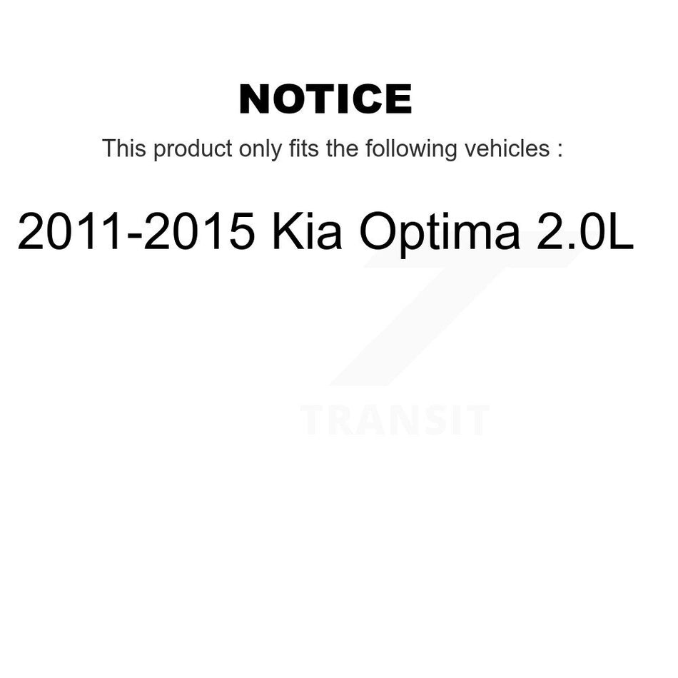 Front Wheel Bearing With Coated Disc Brake Rotors And Ceramic Pads Kit For 2011-2013 Kia Optima 2.0L KBB-118398