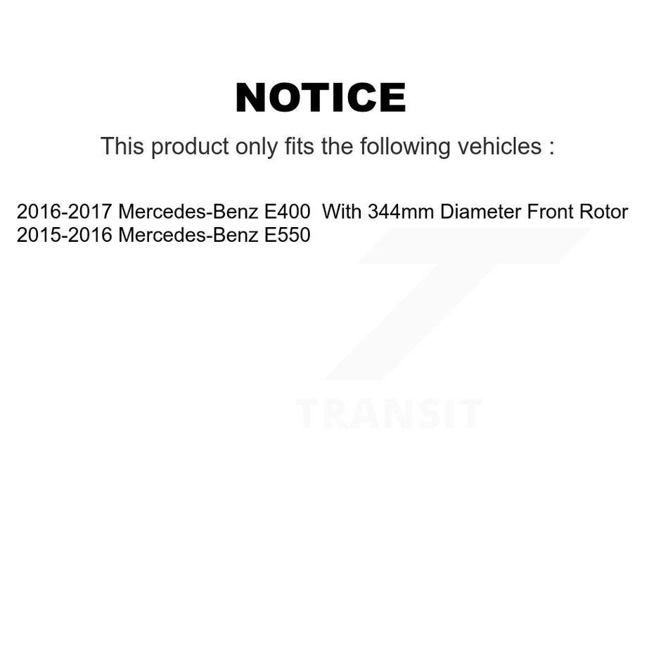Front Wheel Bearing With Coated Disc Brake Rotors And Semi-Metallic Pads Kit For Mercedes-Benz E400 E550 KBB-118531