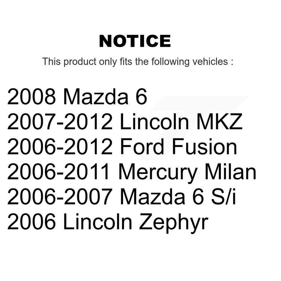 Front Wheel Bearing With Disc Brake Rotors And Ceramic Pads Kit For Ford Fusion Lincoln MKZ Mercury Milan Mazda 6 Zephyr KBB-118554