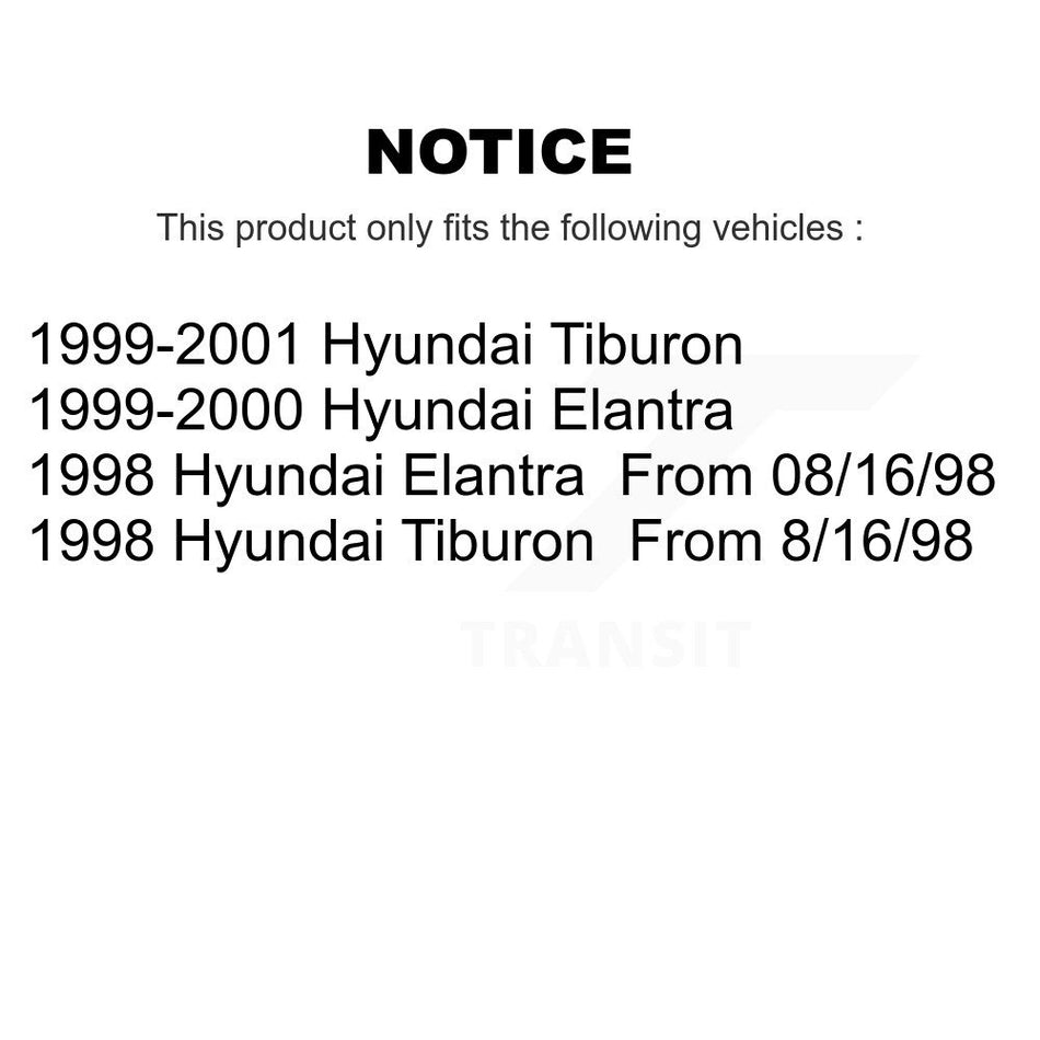 Front Wheel Bearing With Disc Brake Rotors And Ceramic Pads Kit For Hyundai Elantra Tiburon KBB-118593