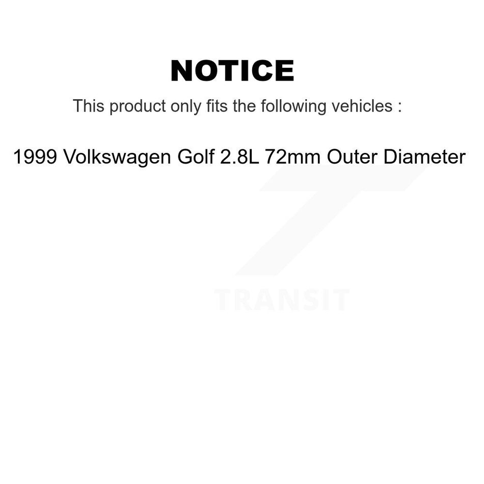 Front Wheel Bearing With Disc Brake Rotors And Ceramic Pads Kit For 1999 Volkswagen Golf 2.8L 72mm Outer Diameter KBB-118680