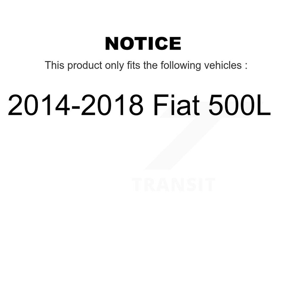 Front Wheel Bearing With Disc Brake Rotors And Ceramic Pads Kit For 2014-2018 Fiat 500L KBB-118808