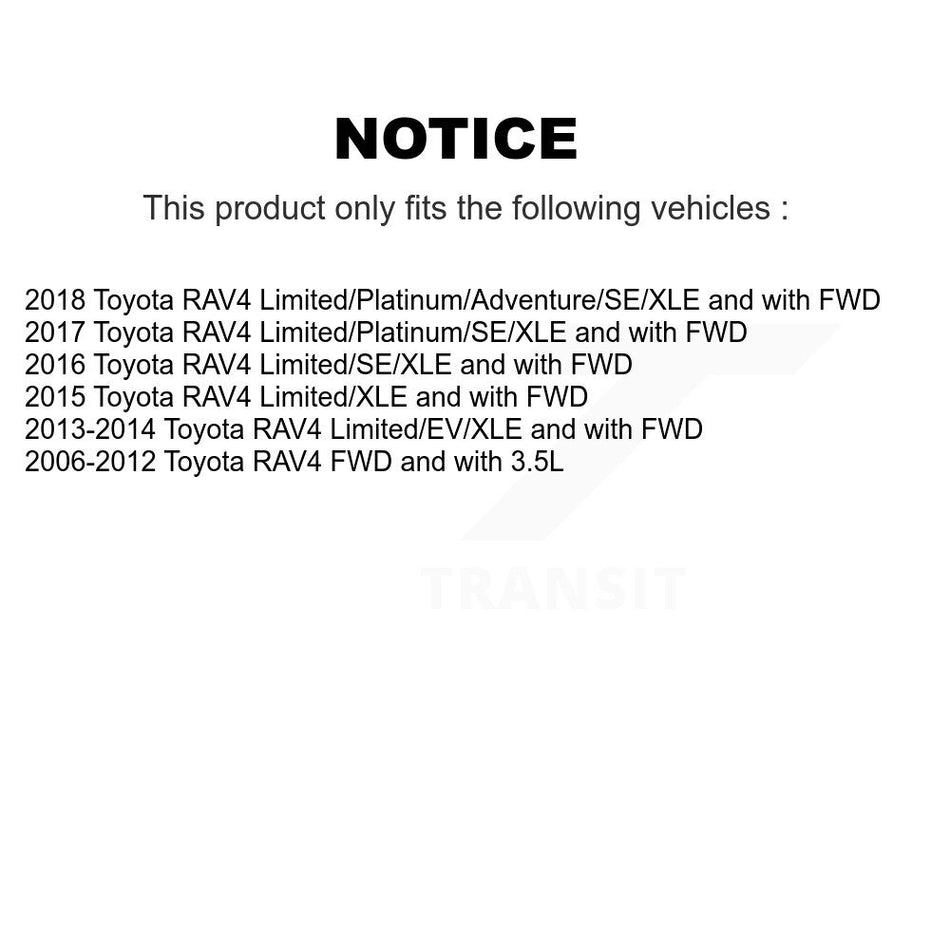 Front Rear Hub Bearings Assembly Disc Brake Rotors And Ceramic Pads Kit (10Pc) For Toyota RAV4 KBB-119218