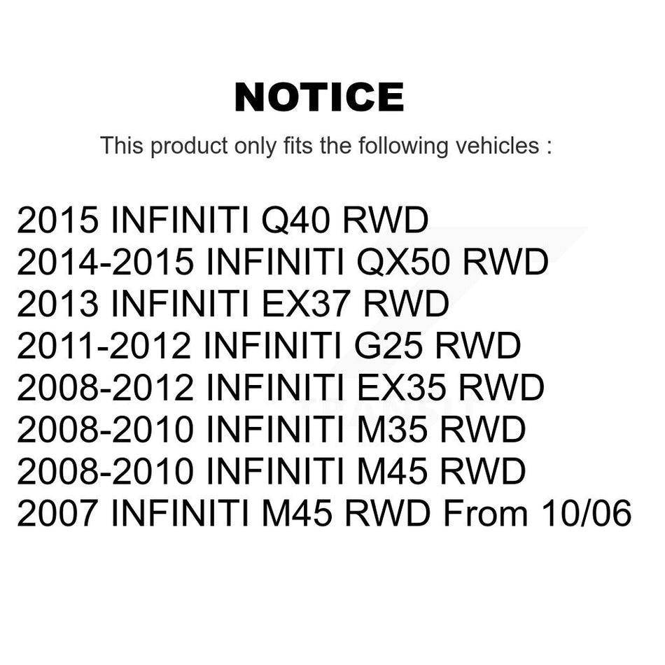 Front Rear Hub Bearings Assembly Disc Brake Rotors And Ceramic Pads Kit (10Pc) For INFINITI G37 G35 EX35 G25 Nissan 370Z Q40 M35 QX50 M45 EX37 KBB-119349