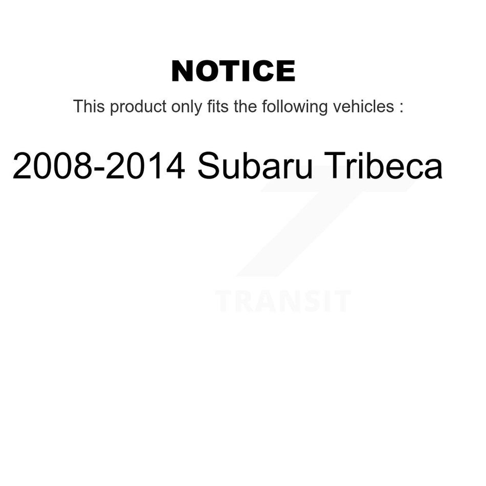Front Hub Bearing Assembly With Coated Drilled Slotted Disc Brake Rotors And Ceramic Pads Kit For 2008-2014 Subaru Tribeca KBB-120344