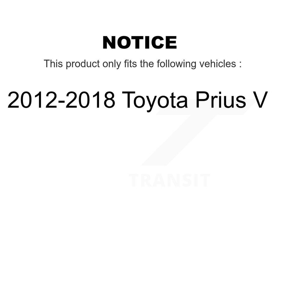 Front Rear Hub Bearings Assembly Coated Disc Brake Rotors And Ceramic Pads Kit (10Pc) For 2012-2018 Toyota Prius V KBB-120851