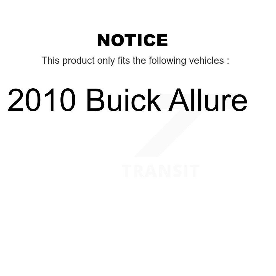 Front Rear Hub Bearings Assembly Coated Disc Brake Rotors And Ceramic Pads Kit (10Pc) For 2010 Buick Allure KBB-120853