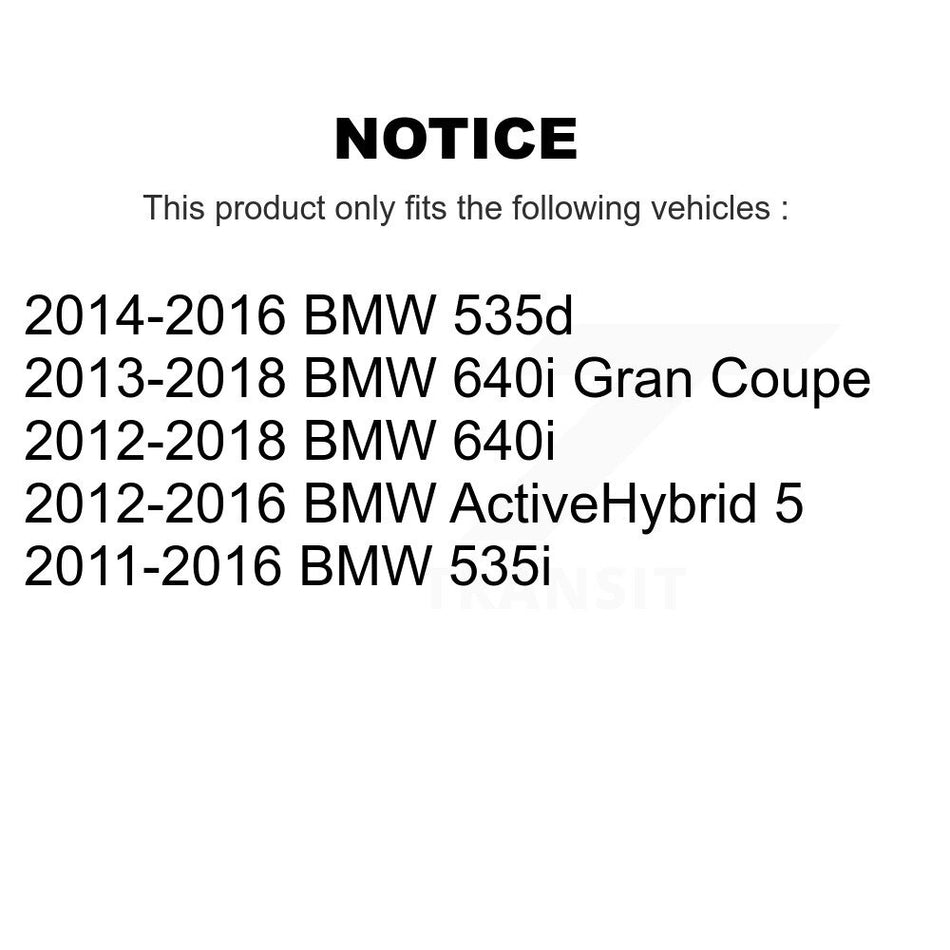 Front Hub Bearing Assembly With Coated Disc Brake Rotors And Ceramic Pads Kit For BMW 535i 640i 535d Gran Coupe ActiveHybrid 5 KBB-121074