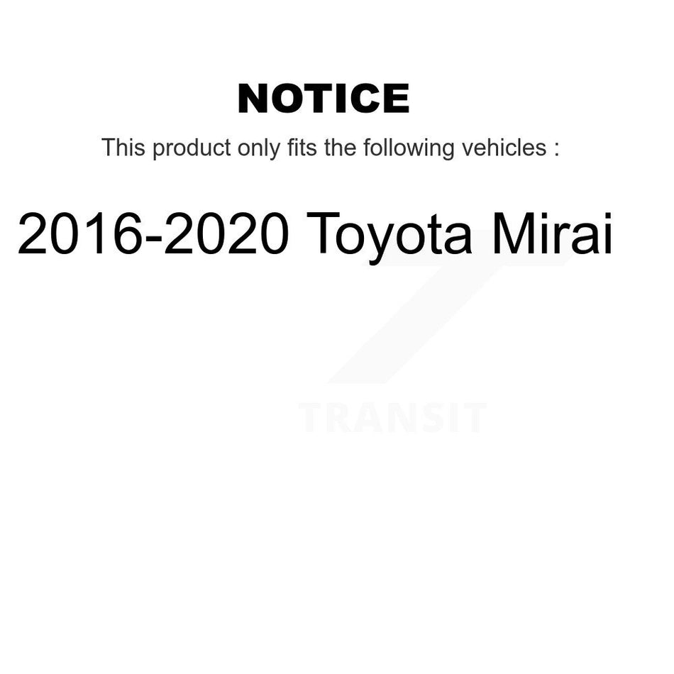 Front Rear Hub Bearings Assembly Coated Disc Brake Rotors And Semi-Metallic Pads Kit (10Pc) For 2016-2019 Toyota Mirai KBB-121772