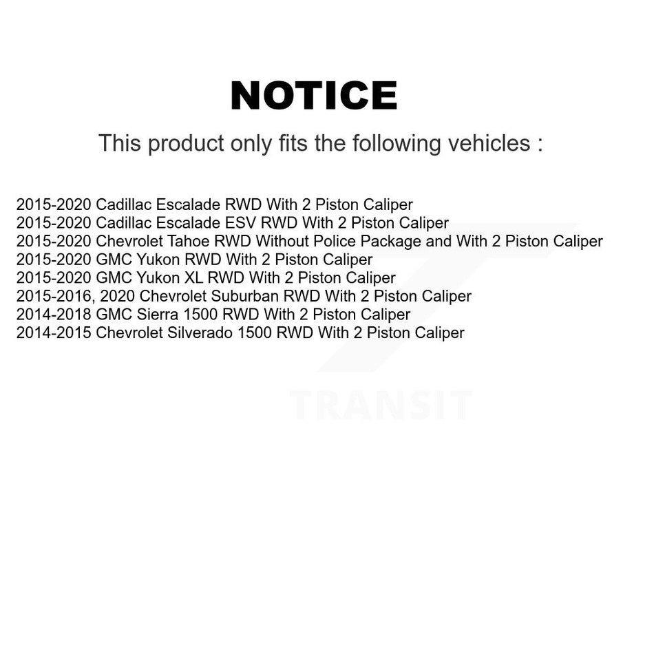 Front Hub Bearing Assembly With Disc Brake Rotors And Ceramic Pads Kit For Chevrolet Silverado 1500 GMC Sierra Tahoe Suburban Yukon Cadillac XL Escalade ESV LD RWD KBB-121924