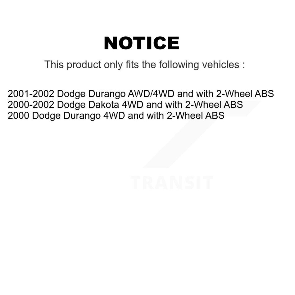 Front Hub Bearing Assembly With Disc Brake Rotors And Ceramic Pads Kit For Dodge Dakota Durango KBB-121981