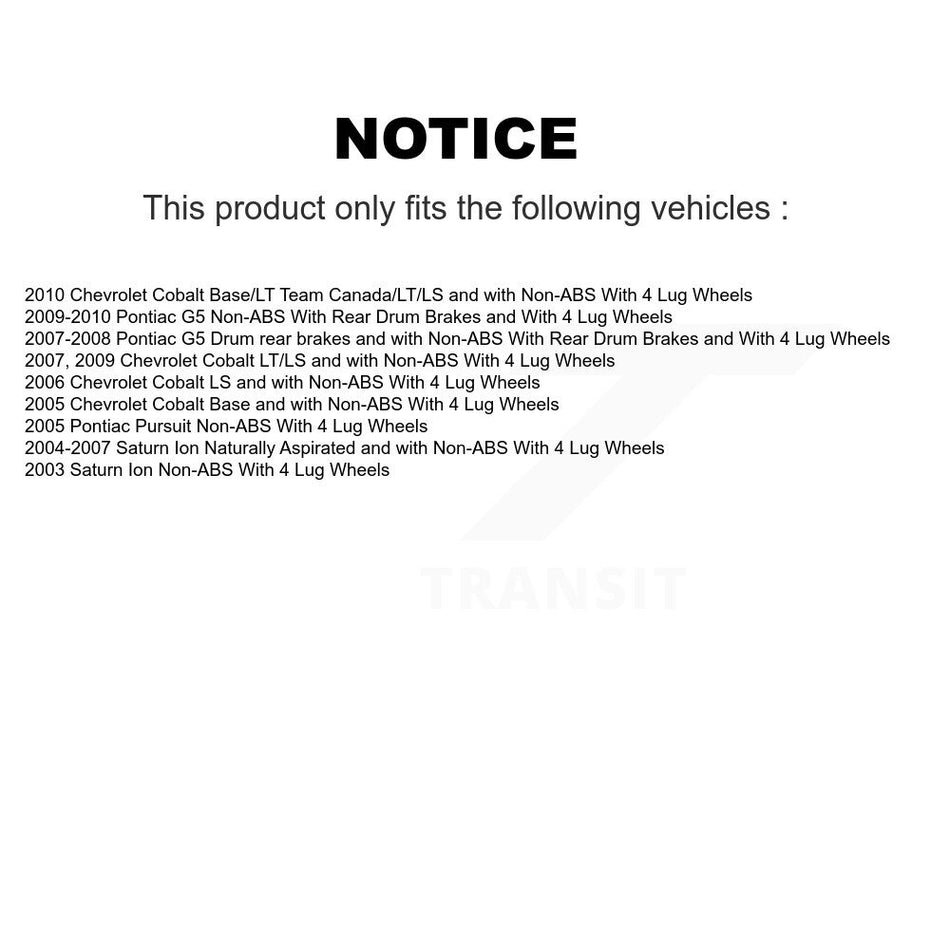 Front Hub Bearing Assembly With Disc Brake Rotors And Ceramic Pads Kit For Chevrolet Cobalt Saturn Ion Pontiac G5 Pursuit KBB-121990