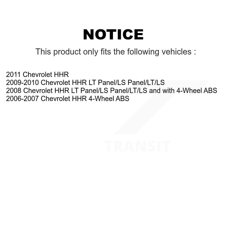 Front Hub Bearing Assembly With Disc Brake Rotors And Ceramic Pads Kit For Chevrolet HHR KBB-121995