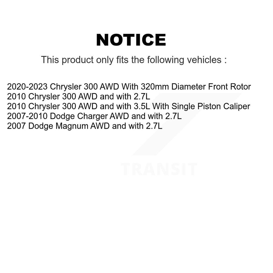 Front Hub Bearing Assembly With Disc Brake Rotors And Ceramic Pads Kit For Dodge Charger Chrysler 300 Magnum KBB-122414