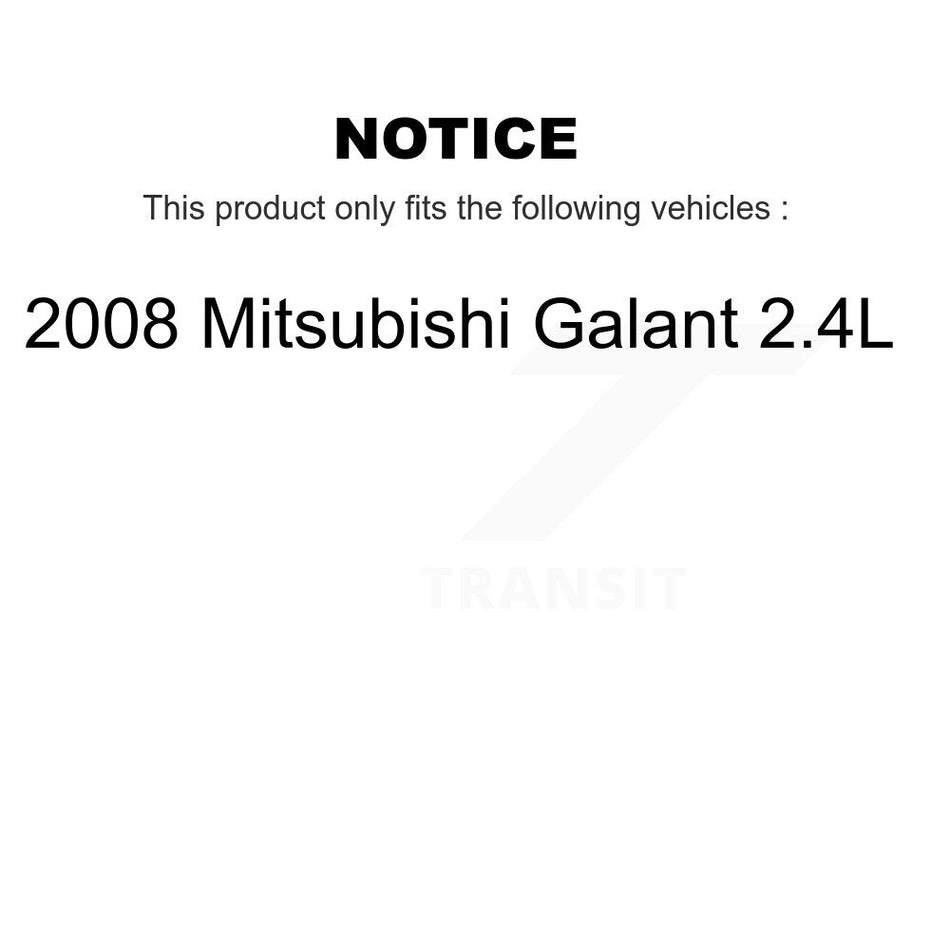 Front Hub Bearing Assembly With Disc Brake Rotors And Ceramic Pads Kit For 2008 Mitsubishi Galant 2.4L KBB-122425