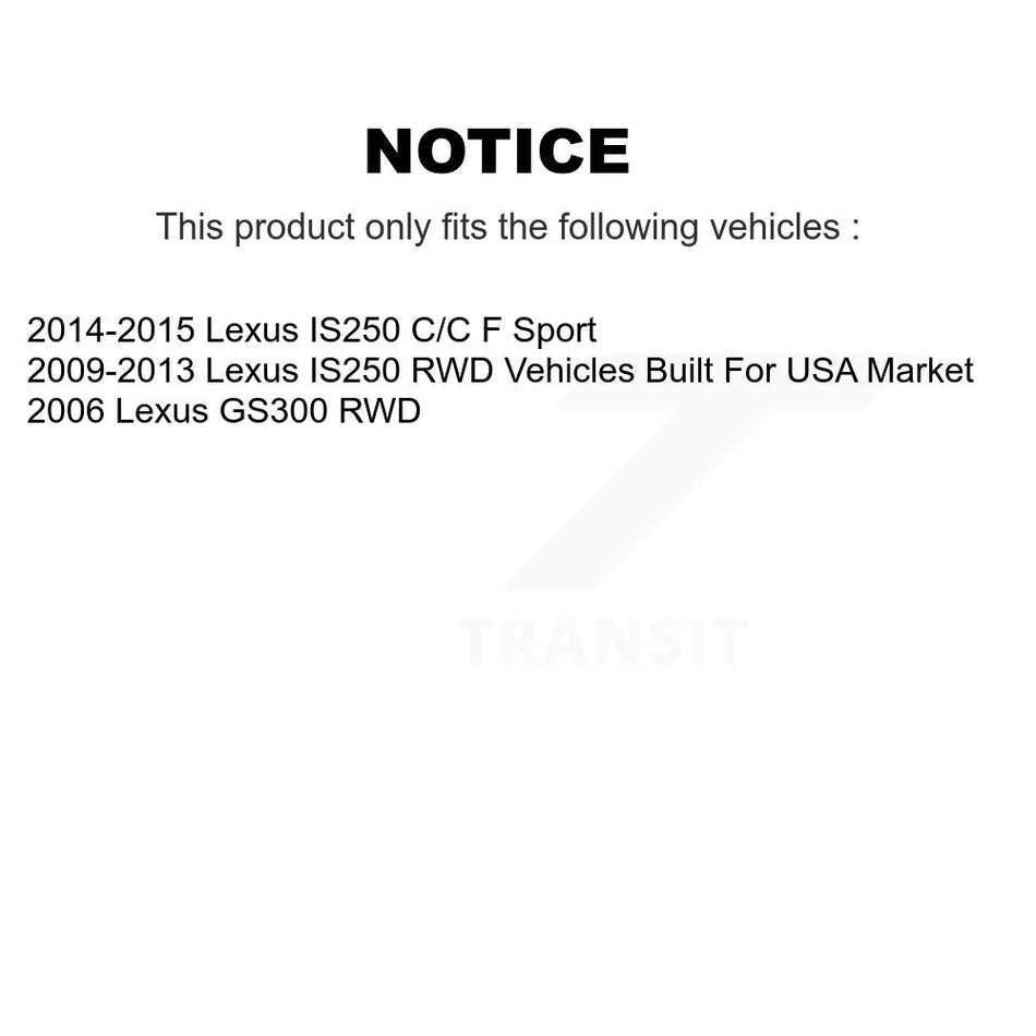 Front Hub Bearing Assembly With Disc Brake Rotors And Ceramic Pads Kit (5Pc) For Lexus IS250 GS300 KBB-122510