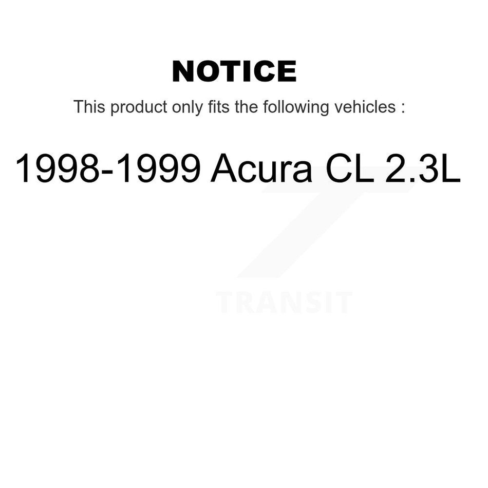 Front Wheel Bearing Assembly With Disc Brake Rotors And Ceramic Pads Kit For 1998-1999 Acura CL 2.3L Module KBB-122582