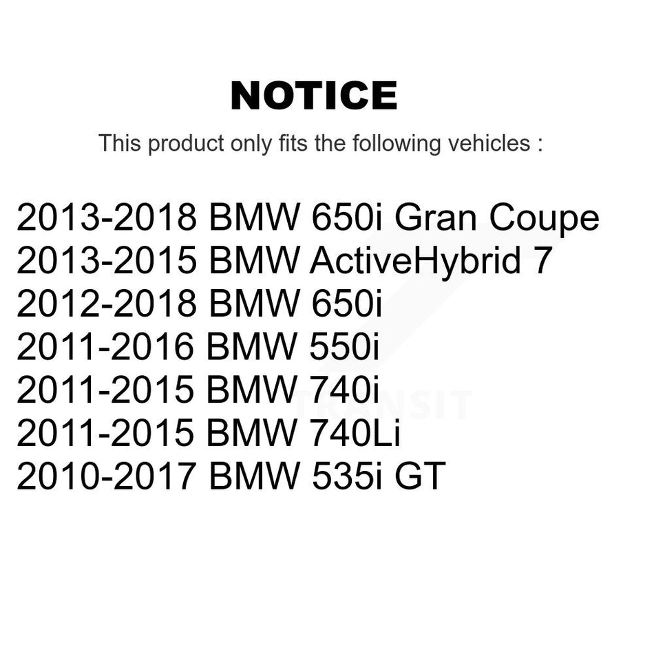 Front Hub Bearing Assembly With Coated Disc Brake Rotors And Semi-Metallic Pads Kit For BMW 550i 650i 740Li 740i 535i GT Gran Coupe ActiveHybrid 7 KBB-122769