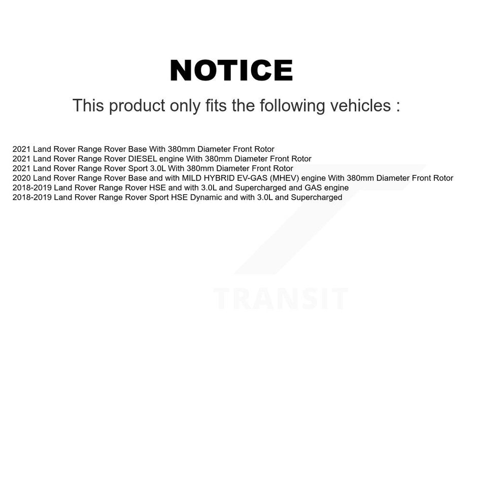 Front Wheel Bearing With Coated Disc Brake Rotors And Ceramic Pads Kit For Land Rover Range Sport KBB-123022