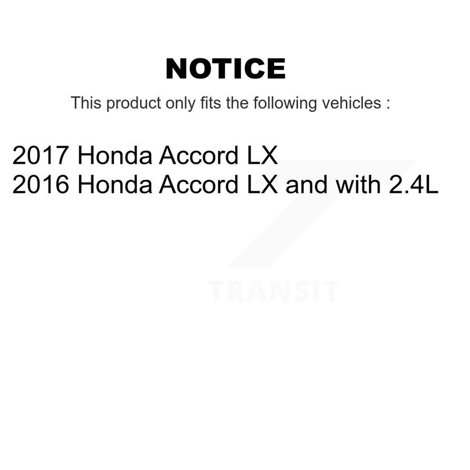 Front Rear Wheel Hub Bearings Assembly Coated Disc Brake Rotors And Ceramic Pads Kit (10Pc) For Honda Accord KBB-123244