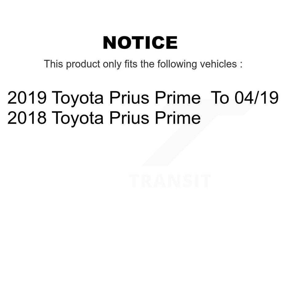 Front Rear Hub Bearing Disc Brake Rotor And Ceramic Pad Kit (10Pc) For Toyota Prius Prime KBB-123309