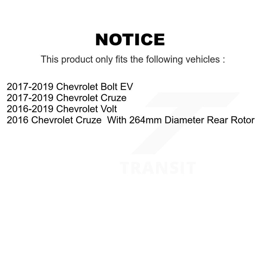 Front Rear Hub Bearings Assembly Coated Disc Brake Rotors And Ceramic Pads Kit (10Pc) For Chevrolet Volt Bolt EV KBB-123729