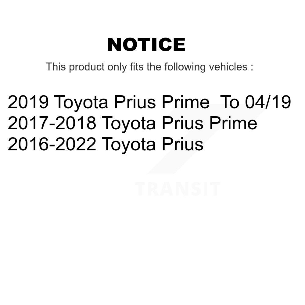 Front Rear Hub Bearing Disc Brake Rotor And Ceramic Pad Kit (10Pc) For Toyota Prius Prime KBB-123902