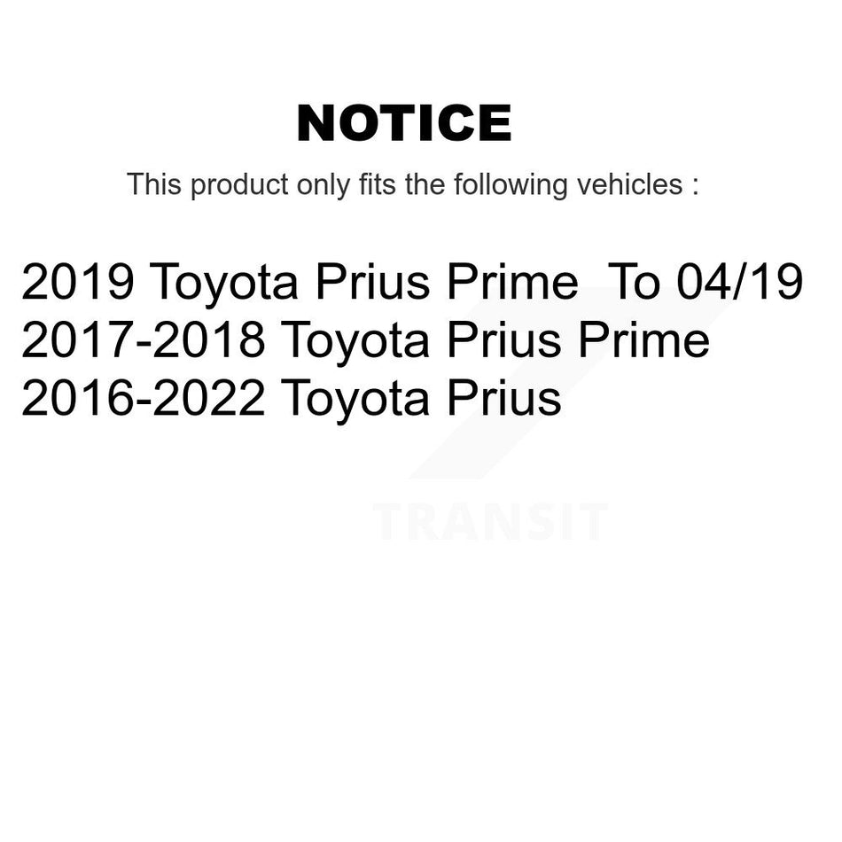 Front Rear Hub Bearing Disc Brake Rotor And Ceramic Pad Kit (10Pc) For Toyota Prius Prime KBB-123902
