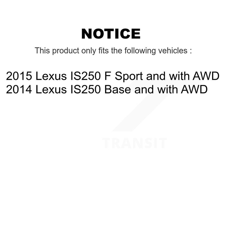 Front Rear Hub Bearings Assembly Disc Brake Rotors And Ceramic Pads Kit (10Pc) For Lexus IS250 KBB-123985