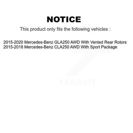 Front Rear Hub Bearing Brake Rotor And Pad Kit (10Pc) For Mercedes-Benz GLA250 CLA250 AWD KBB-124318