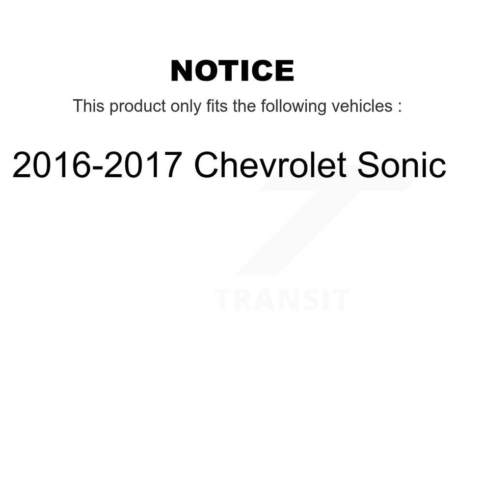 Front Rear Hub Bearing Coated Brake Rotor & Pads Kit (10Pc) For 2016-2017 Chevrolet Sonic KBB-124638