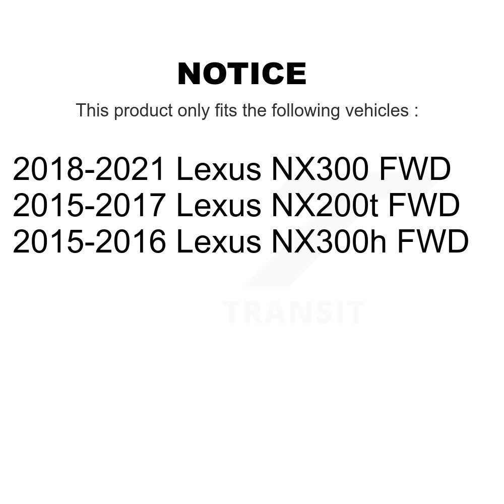 Front Rear Hub Bearing Disc Brake Rotor Pads Kit (10Pc) For Lexus NX300 NX200t NX300h FWD KBB-125289