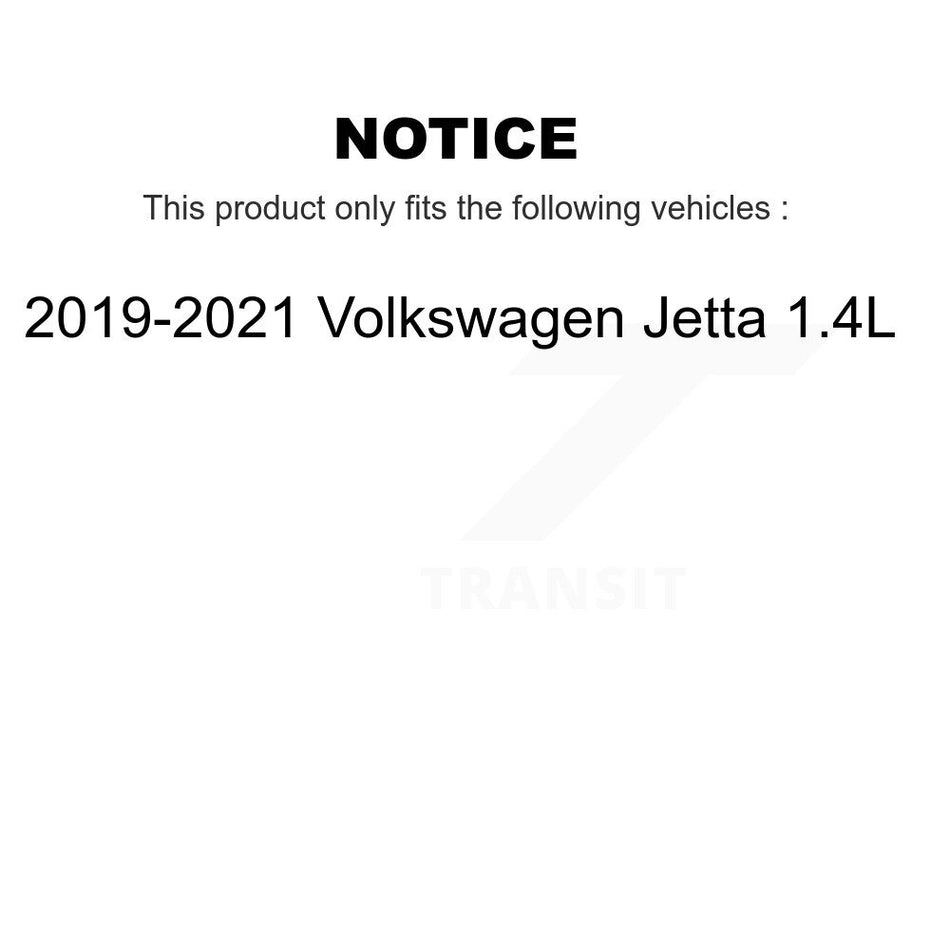 Front Rear Hub Bearing Brake Rotor And Pad Kit (10Pc) For 2019-2021 Volkswagen Jetta 1.4L KBB-125337