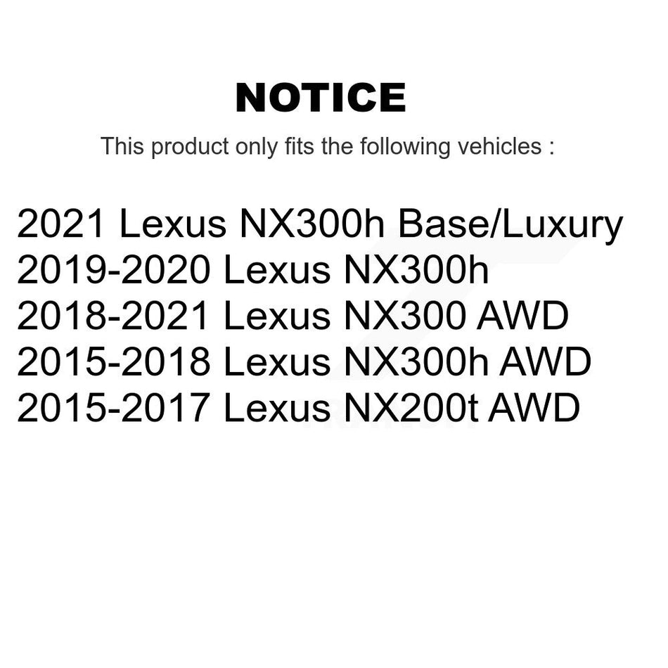 Front Rear Hub Bearing Coated Brake Rotor & Pads Kit (10Pc) For Lexus NX300 NX200t NX300h KBB-125714