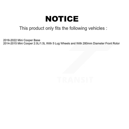 Front Hub Bearing Assembly Coated Disc Brake Rotors And Ceramic Pads Kit For Mini Cooper KBB-125889