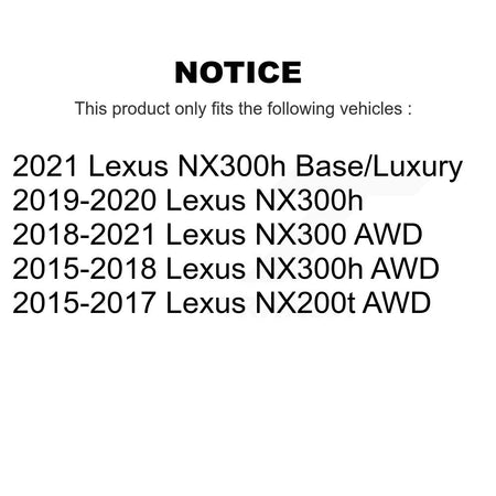 Front Rear Hub Bearing Coated Brake Rotor & Pads Kit (10Pc) For Lexus NX300 NX200t NX300h KBB-126099
