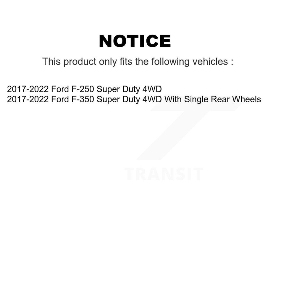 Front Hub Bearing Disc Brake Rotor Pads Kit For 2017-2022 Ford F-350 Super Duty F-250 4WD KBB-126426