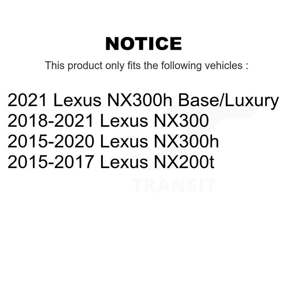 Front Hub Bearing Assembly Disc Brake Rotors And Pads Kit For Lexus NX300 NX200t NX300h KBB-126449