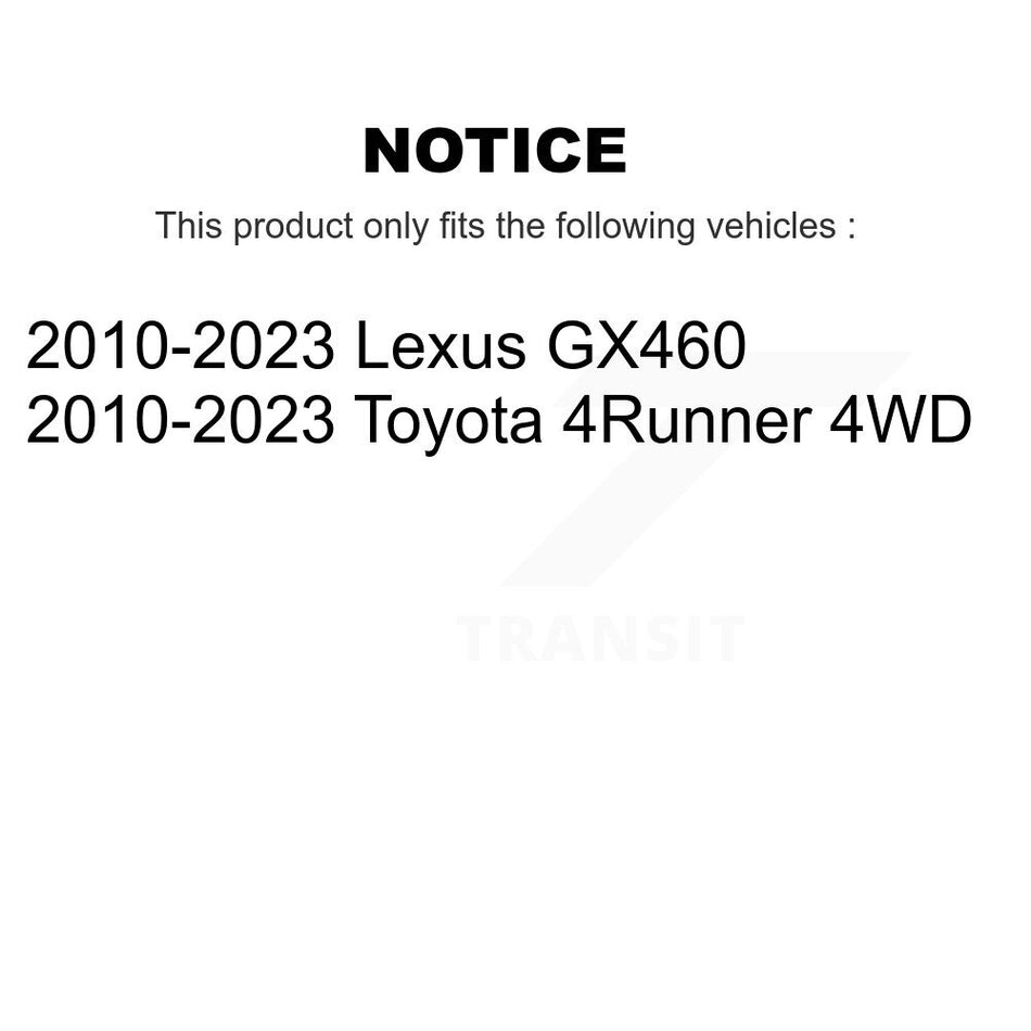 Front Hub Bearing Drill Slot Brake Rotor Pad Kit For 2010-2023 Toyota 4Runner Lexus GX460 KBB-127001