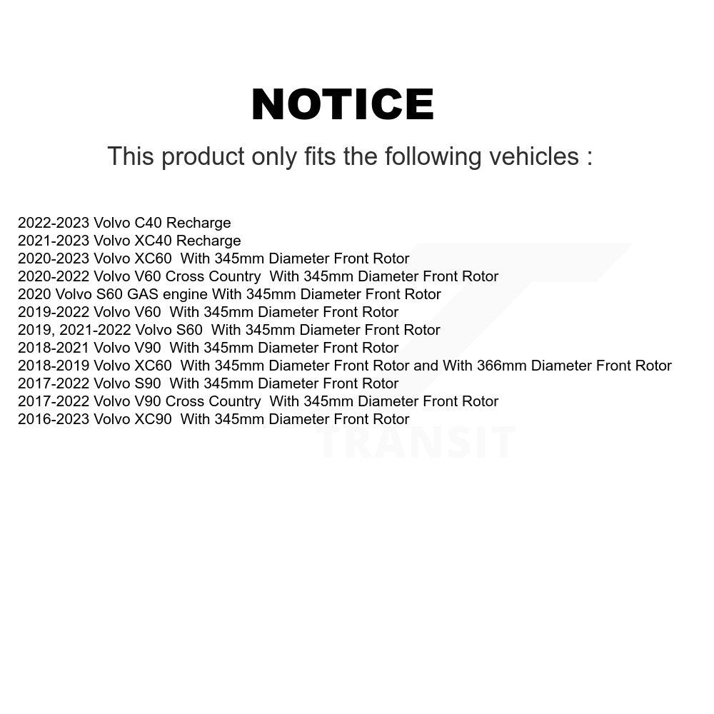 Front Hub Bearing Coat Brake Rotor Pads Kit For Volvo XC60 XC90 S60 XC40 Recharge V60 V90 KBB-127316