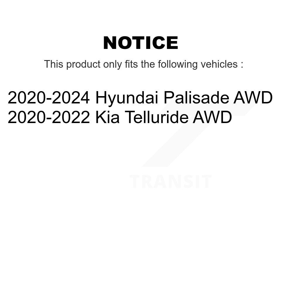 Front Rear Hub Bearing Coat Brake Rotor Pad Kit (10Pc) For Hyundai Palisade Kia Telluride KBB-127429