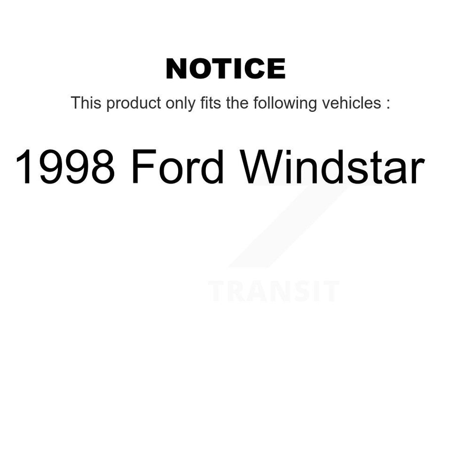 Front Hub Bearing Assembly Disc Brake Rotors And Pads Kit For 1998 Ford Windstar KBB-127547