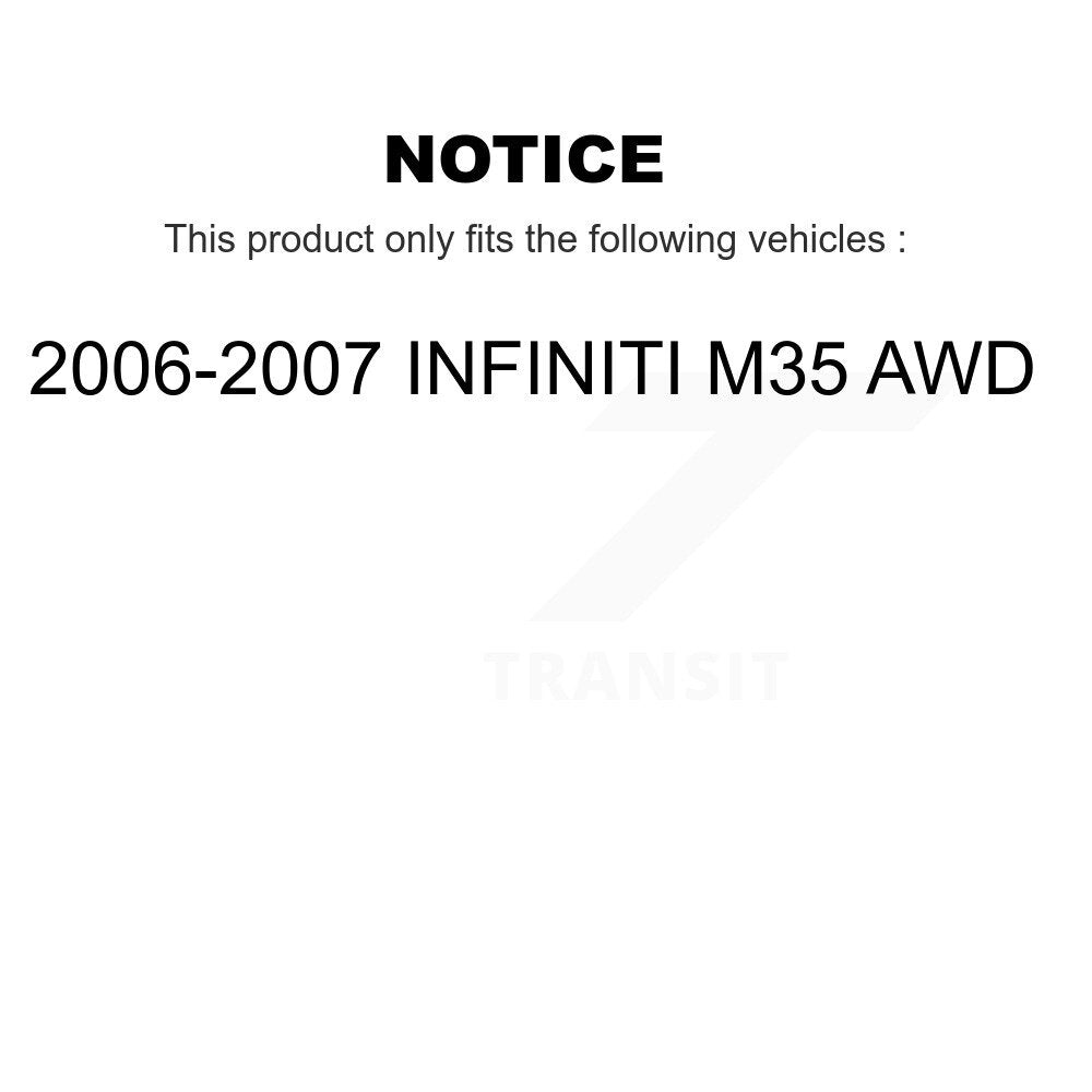 Front Rear Hub Bearing Disc Brake Rotor And Pad Kit (10Pc) For 2006-2007 INFINITI M35 AWD KBB-127672